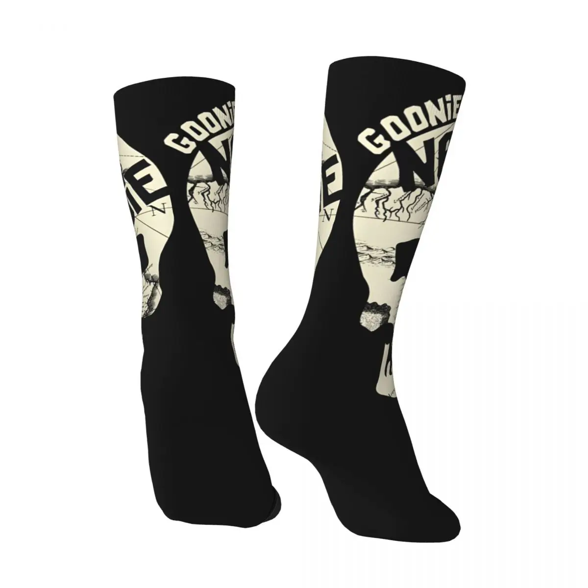 Vintage Adorable Men's compression Socks Unisex Goonies never say die Harajuku Seamless Printed Novelty Crew Sock