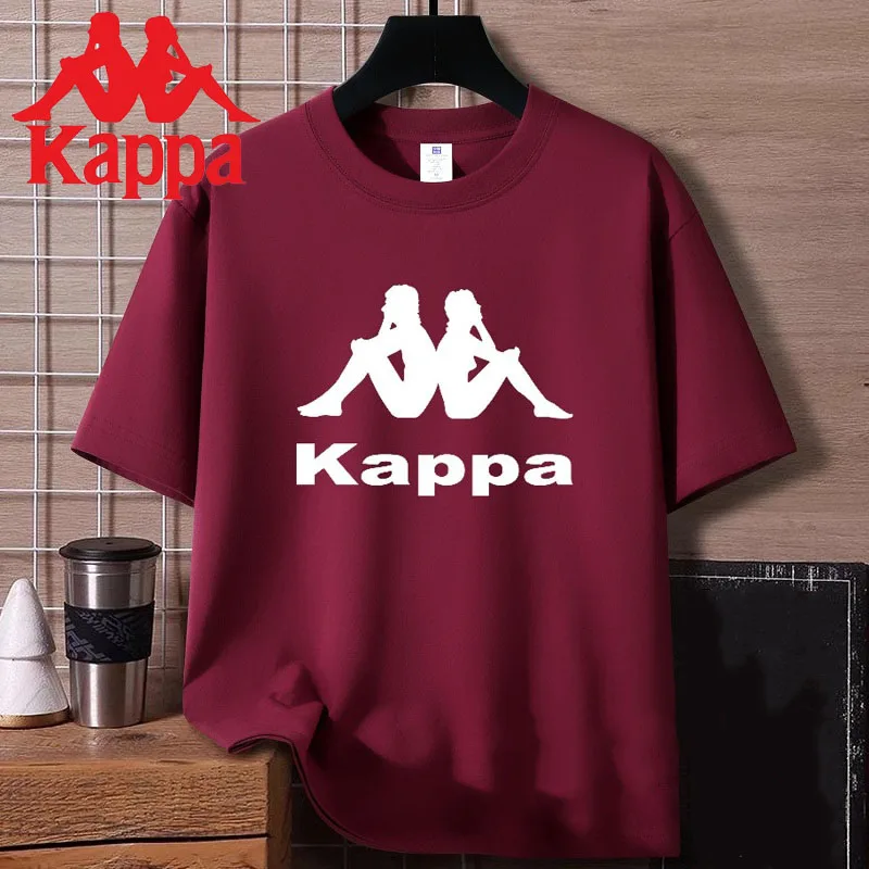 

2025 Kappa New Summer Fashion Pure Cotton Men's Short-sleeved Light Luxury Brand Loose Round Neck Casual Women's T-shirt
