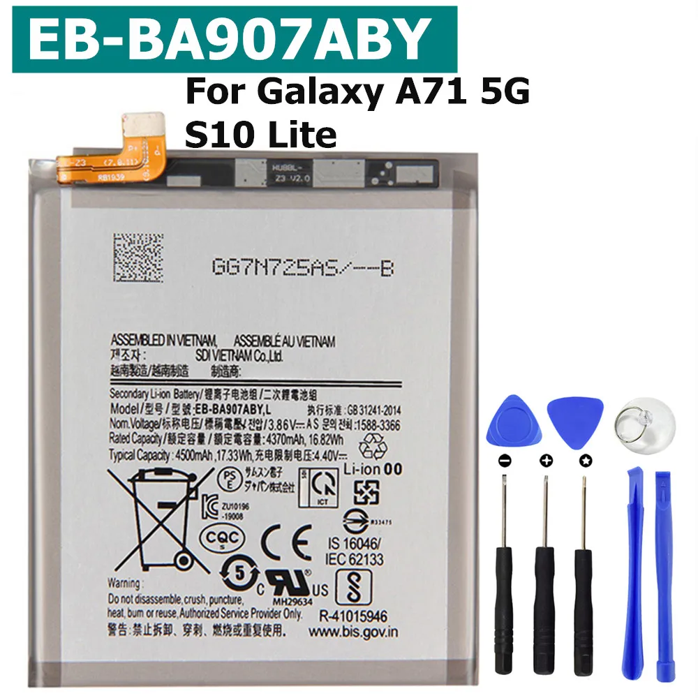 EB-BA907ABY 4500mAh New Replacement Battery For Samsung Galaxy A71 5G SM-A716 S10 Lite SM-G770F/DS SM-G770F/DSM