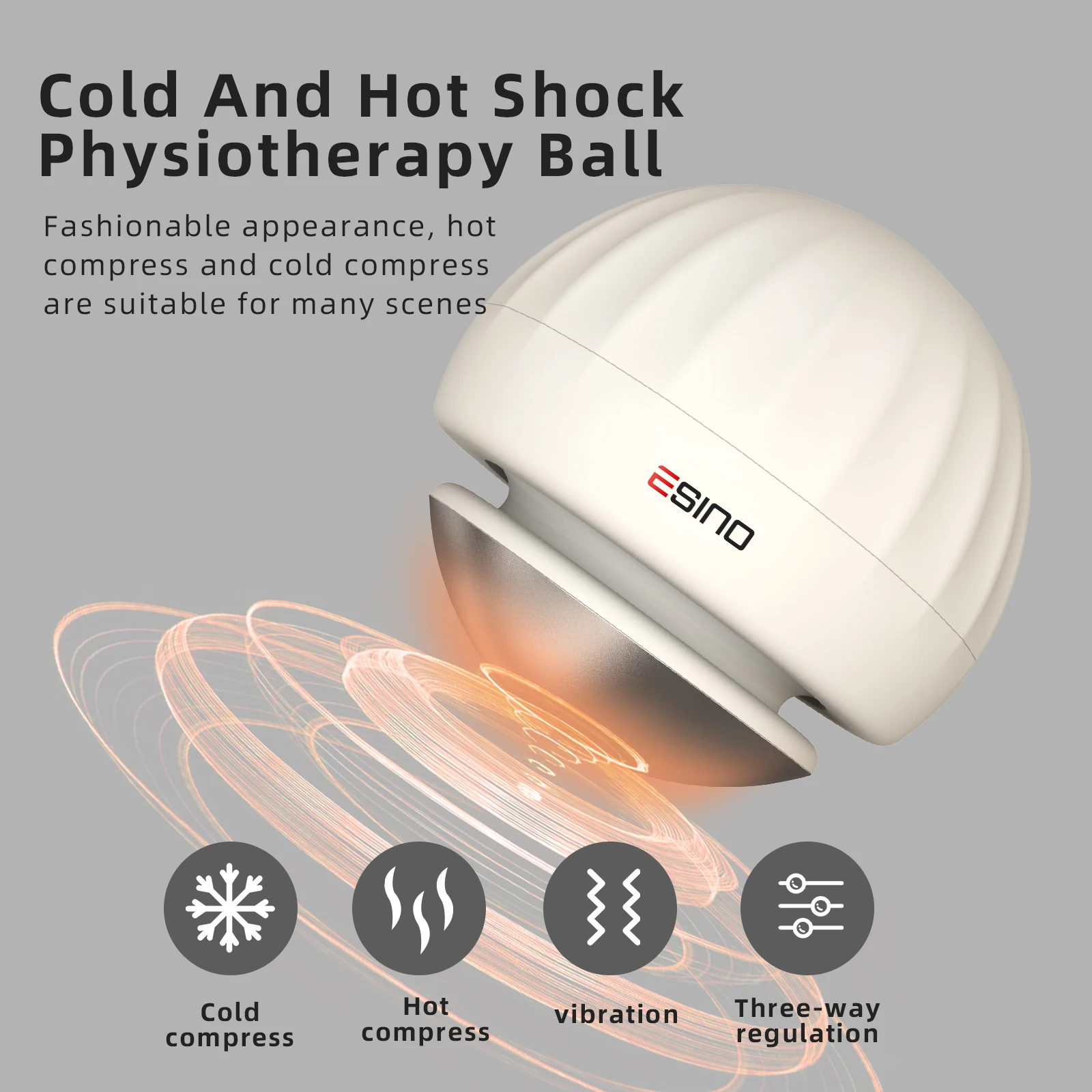 Popular Professional Licone Physical Therapy Cryosphere Electric Vibrating Ice Custom Cold Hot Massager Roller Ball