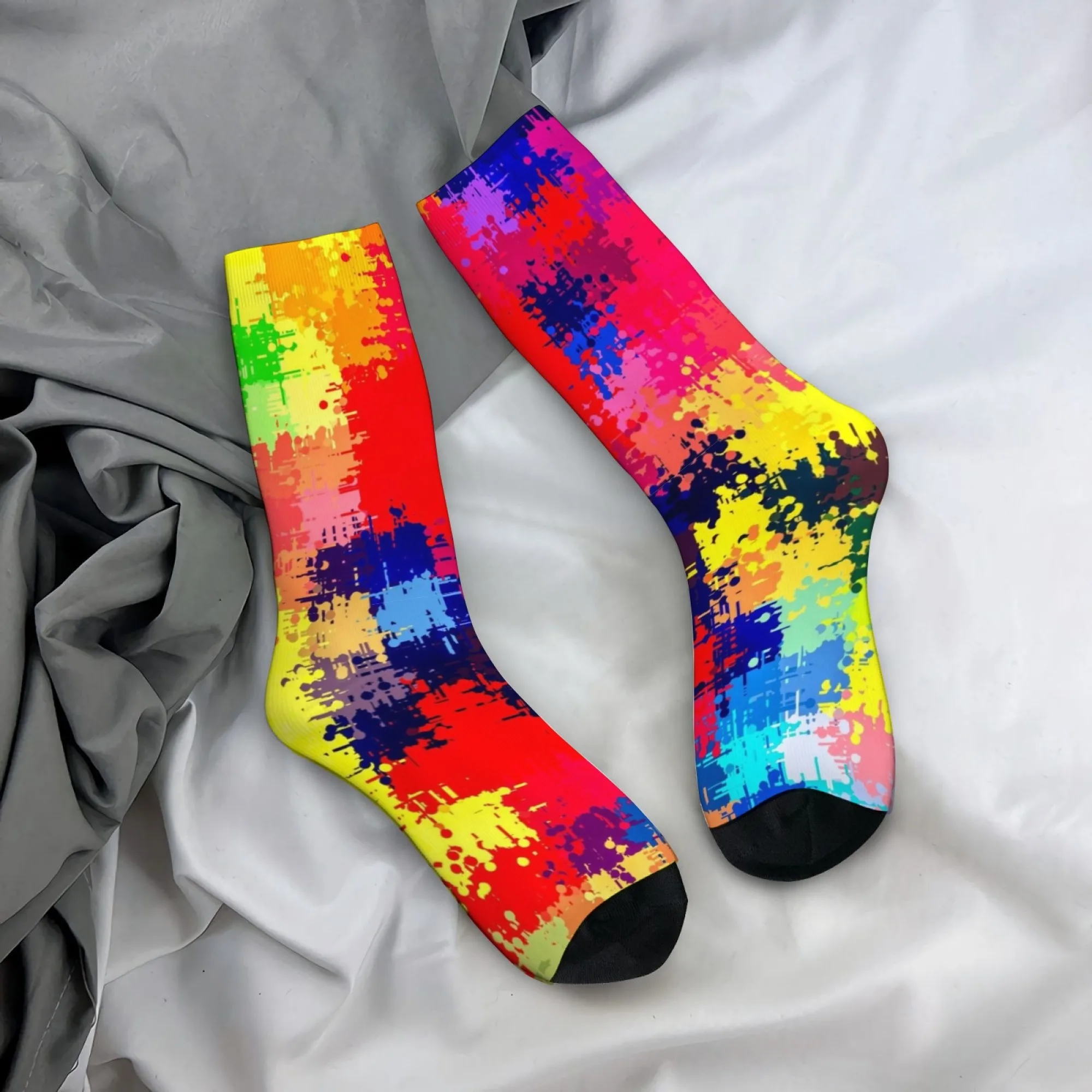 

Abstract Ink-Splash Graffiti Men's Socks Retro Street Hip-Hop Casual Fashion Socks Novelty Funny Compression Socks Party Gift