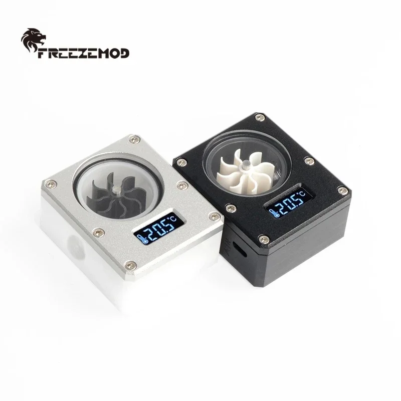 FREEZEMOD Computer Water Cooling Flow Meter + Temperature VA Display Easy Mounting POM Acrylic Indicator WDXS-T4