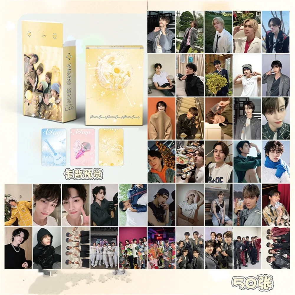 Kpop WAYV лазерная карта в штучной упаковке 50 шт./компл., высокое качество HD фото, двухсторонняя печать, закругленный угол, карты ЛОМО, коллекции для фанатов, подарок Kpop WAYV лазерная карта в штучной упаковке 50 шт./компл., высокое качество HD фото, двухсторонняя печать, закругленный угол, карты ЛОМО, коллекции для фанатов, подарок