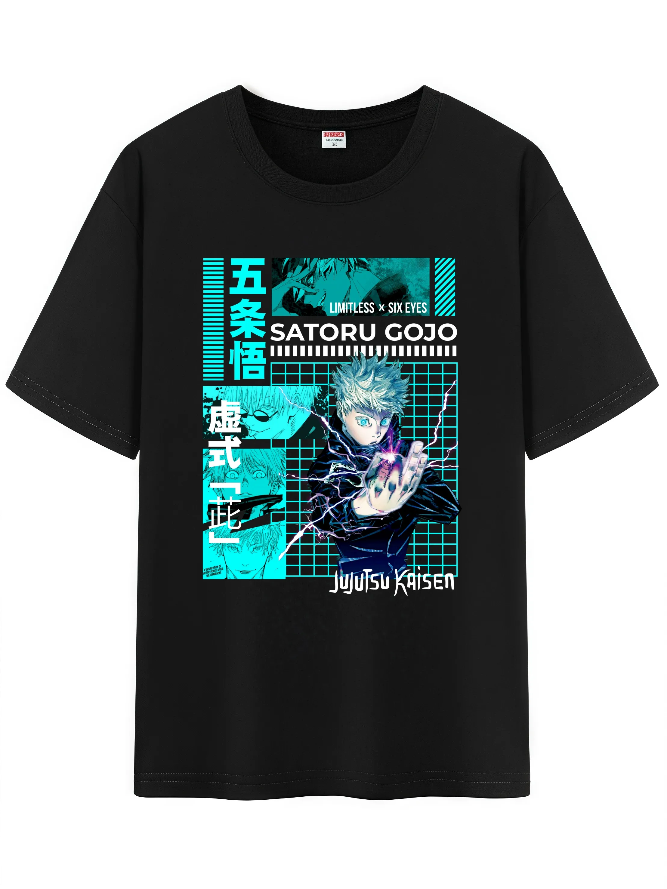 

Unisex Anime Character Pattern Cotton T-Shirt,JJK Jujutsu Kaisen Character Impression Short Sleeve Tee Shirt