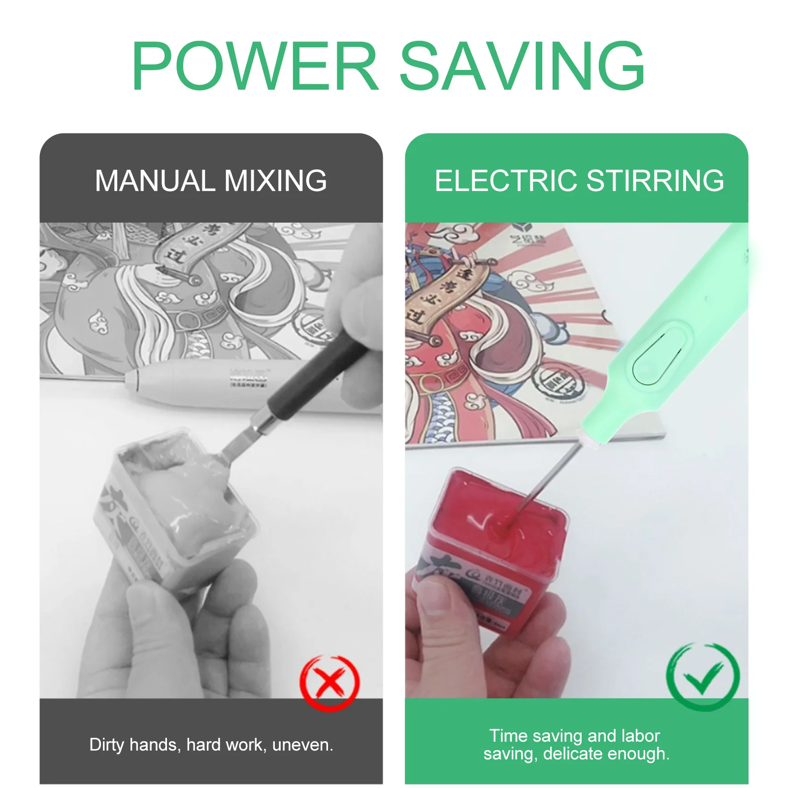 

Art Gouache Paint Mixer Small Pigment Stirrer Plastic Airbrush Electric Blender Watercolor Effortlessly Mix Paint Easy Clean