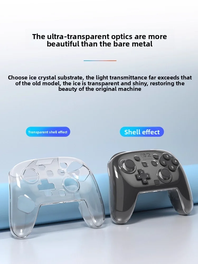 스위치 2 프로 핸들 용 크리스탈 보호 케이스 스위치 2 스크래치 및 충격 방지 액세서리 용 투명 보호 커버