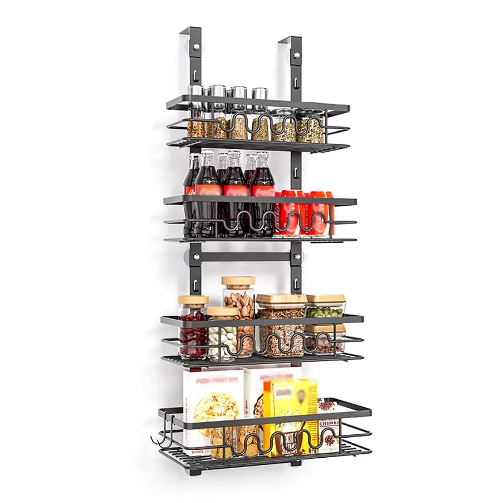 Organizzatore da Appendere Sopra la Porta, Scaffali Organizzatori per Porta, Cestello Regolabile in Metallo, Porta Spezie da Appendere, Cestello Portaoggetti per Cucina, Dispensa, Armadio