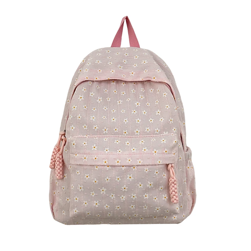 Mochila Floral de moda para niñas, bolsa bonita de gran capacidad para ordenador portátil, multibolsillos para estudiantes, bolsa de viaje al aire libre