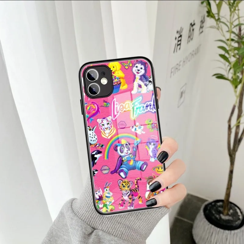 Lisa Frank tiger horse dog Cat Phone Case Tempered Glass FOR IPhone 14 13 11 12 Pro 8 7 Plus X 13 Pro MAX XR XS MINI Covers