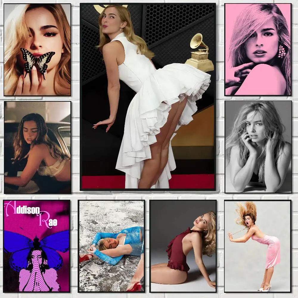 Singer Addison Rae Funny Cute Cartoon Posters Prints Canvas Painting Wall Art Picture Living Room Home Decor