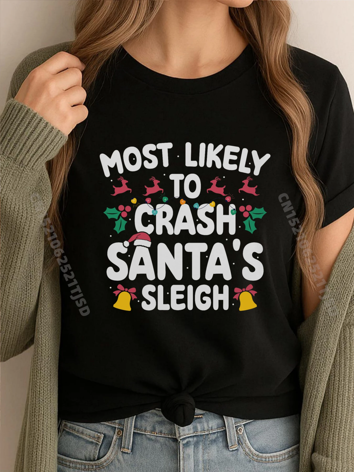 

Самые Likely Crash Santas Sleigh Family Рождественская уличная одежда Женская дышащая мужская одежда Повседневная одежда