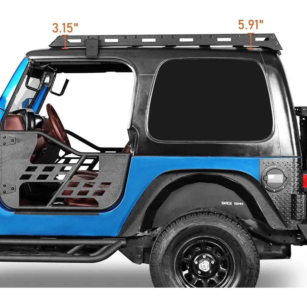 u-Box Wrangler TJ Roof Rack Cargo Basket for Jeep Wrangler TJ 1997-2006 Hardtop (Excluding Unlimited) - Overland Aluminum CrossB