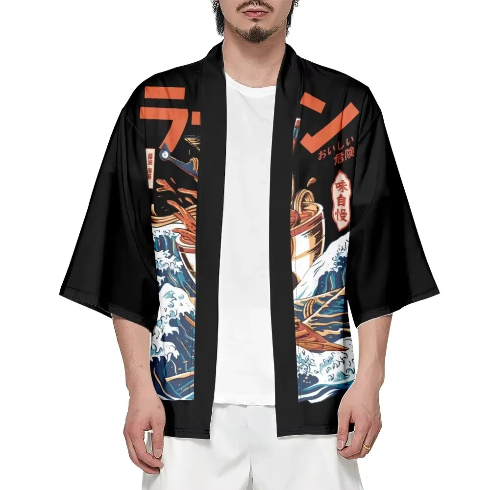 كيمونو النمط الياباني للرجال والنساء سترة الشاطئ أزياء الشارع الشهير الملابس&--- #2