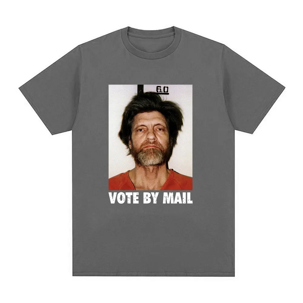 Vote By Mail Ted Kaczynski T Shirt Men Fashion Harajuku Graphic T-shirt Unisex High Quality Casual Vintage Cotton Tee Shirt Tops view 3