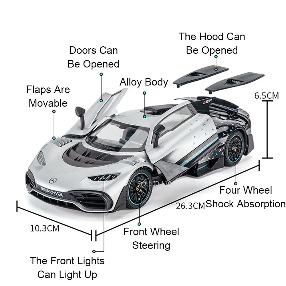 Aventador SVJ63 ONE Supercar-Spielzeugmodelle im Maßstab 1:18, Legierung, Druckguss, Sportwagen, Tonlicht, Türen, geöffnet, zurückziehbar, für Jungen, Geschenke