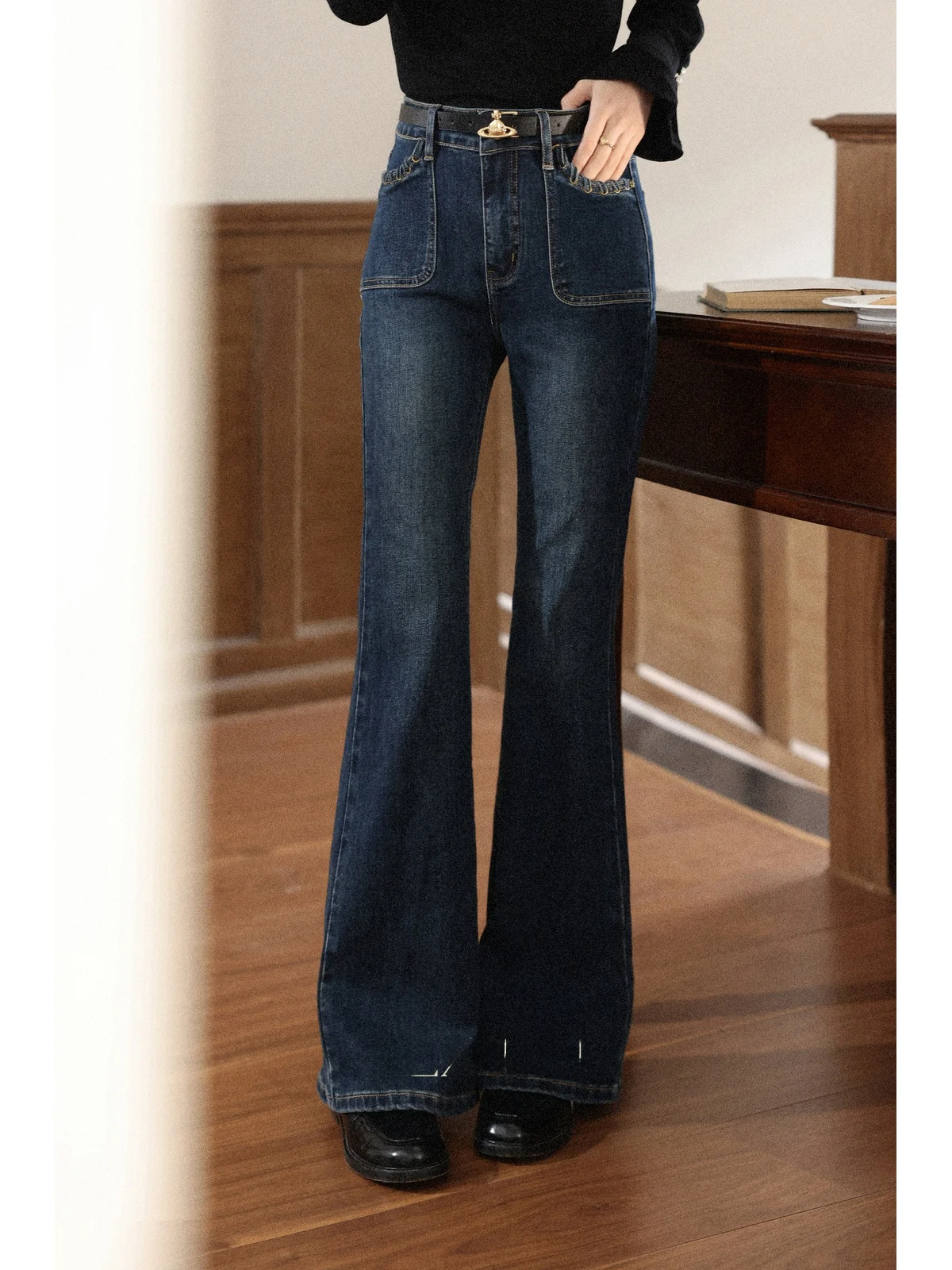 

Женские джинсы Blue Bell Bot с высокой талией, свободного кроя, South Deer Dr Island, повседневные, осенние, для женщин