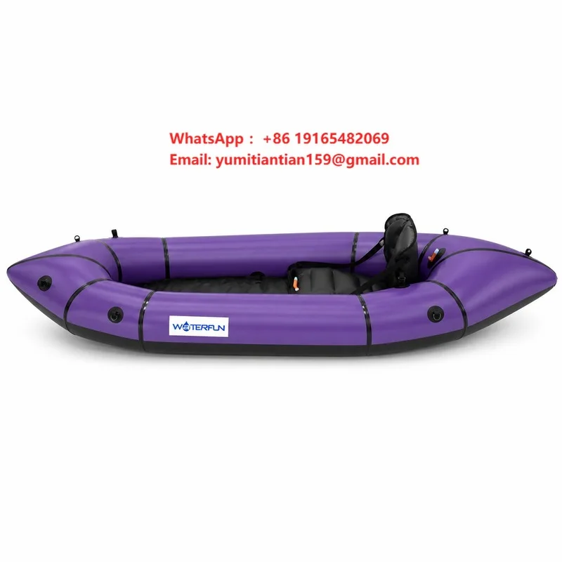 2.7M TPU Inflatable Packraft Lightweight 3.5kg Foldable Backpack Kayak One Person for Lake Fishing Camping Outdoor Sports
