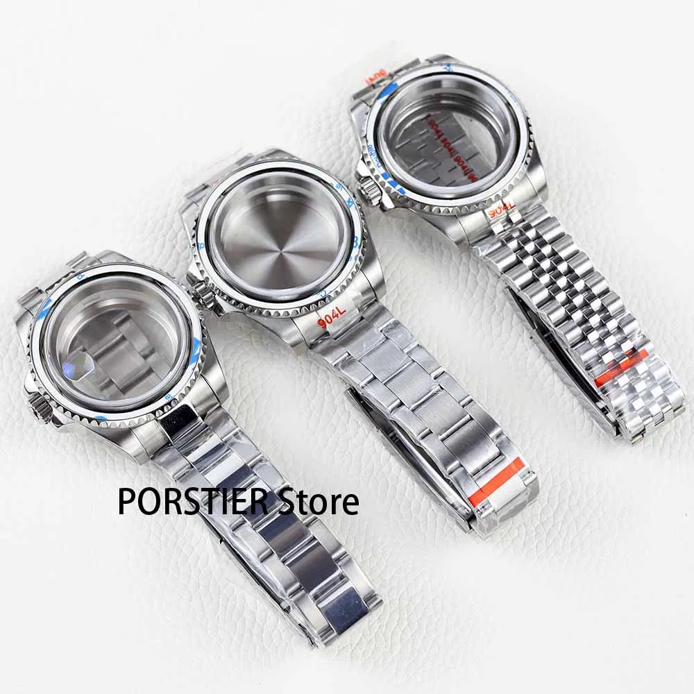 

NH35 Case 40mm Silver Watch Case Sapphire Glass for Submariner gmt NH35 NH36 movement 28.5mm dial Jubilee Bracelet Oyster Strap