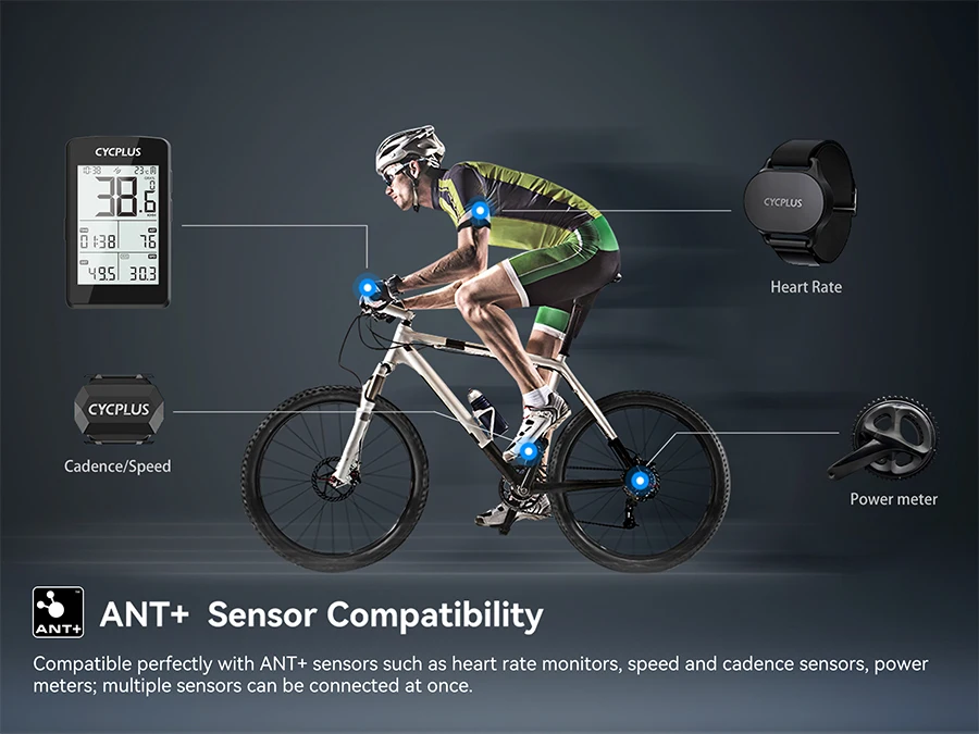 CYCPLUS M3 Fahrradzubehör GPS Fahrradcomputer Wireless ANT+ BLE 5.0 Wasserdichter Tachometer Radfahren Fahrrad Geschwindigkeit Cyclocomputer – Detail 6