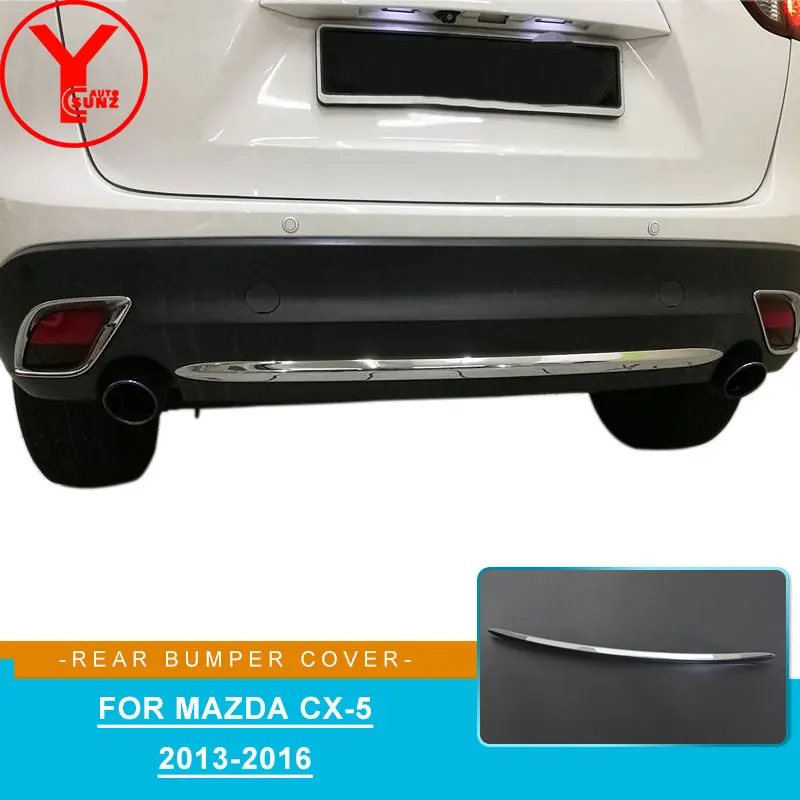 

Chrome Rear Bumper For Mazda CX5 CX-5 2013 2014 2015 2016 Car Styling Accessories Tail Bumper Cover Protector YCSUNZ