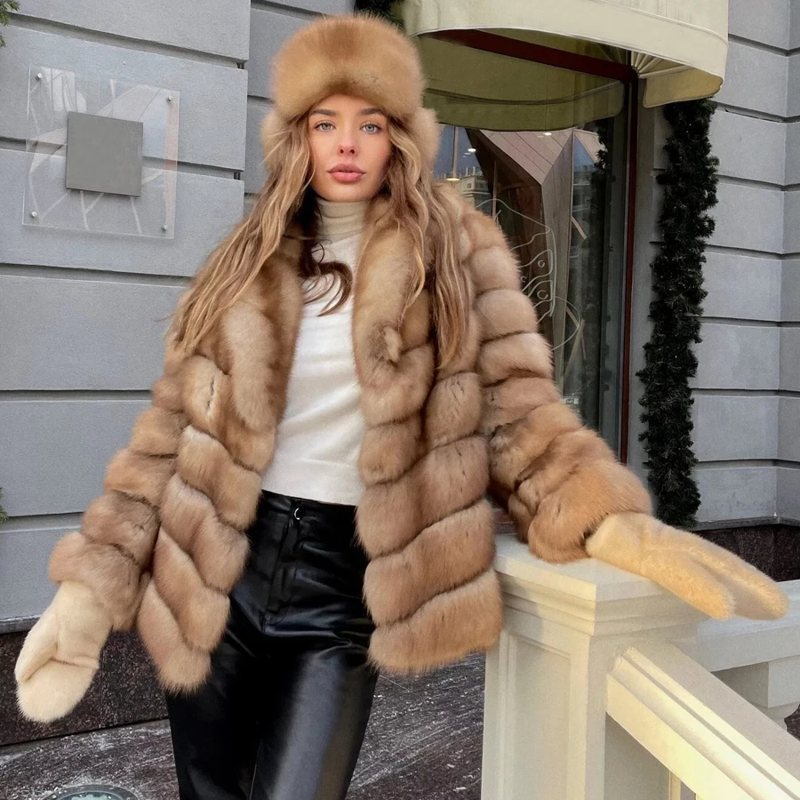 Real Fox Fur Coat 2024 Winter Women's Wear Short Natural Fur Coat High Quality Warm Jackets Fur Coats For Women