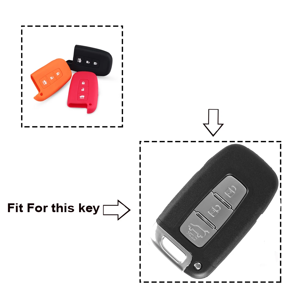 KEYYOU Silicone Cover Smart Key Case For Hyundai IX35 Sonata 8 Kia K2 K5 Sportage Forte Replacement Smart Shell