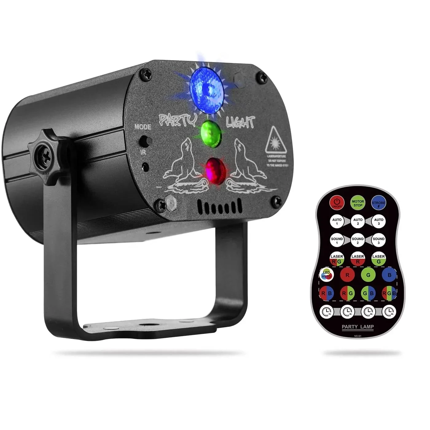 

RGB светодиодный лазерный проектор, сценическое освещение, беспроводная звуковая активация с дистанционным управлением для рождества, дискотеки, диджея, клуба, лампа