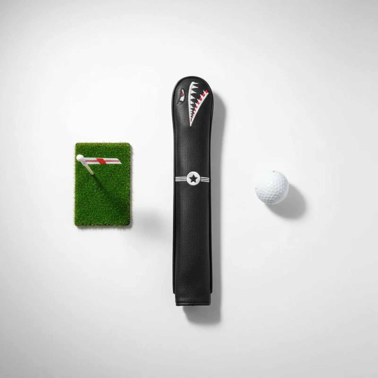 Golf Alignment Stick Headcover Universal Fit Two-Stick Cover Golf Shaft Protector Stain Resistant Sports Gear Synthetic Leather