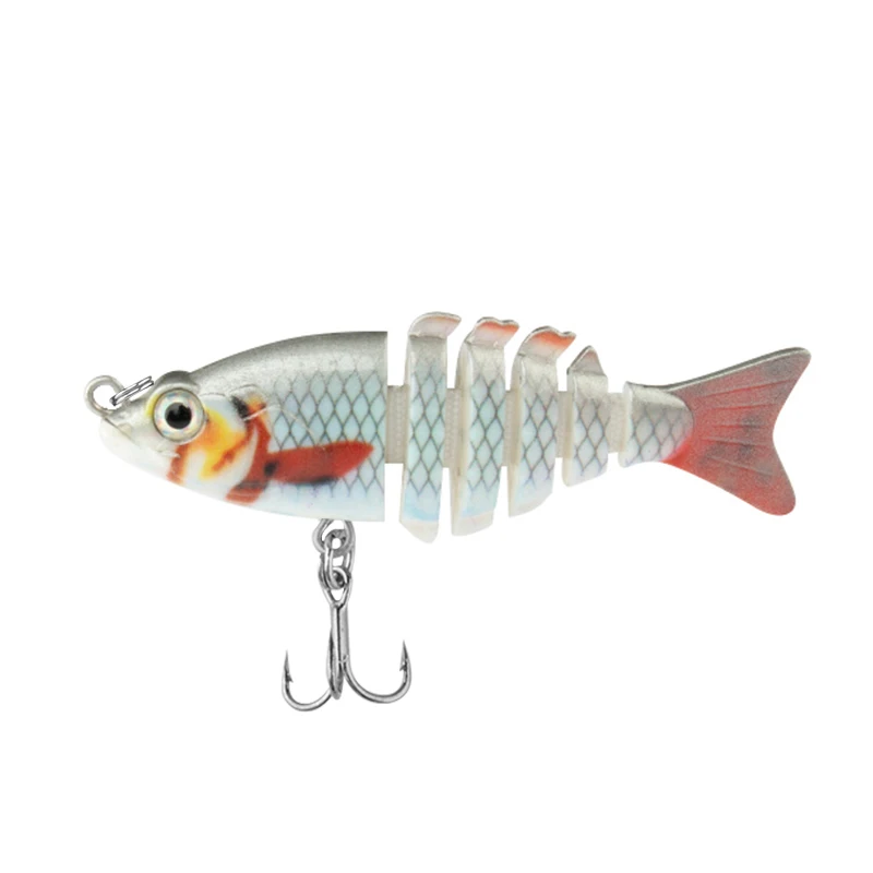 CIBO 1 Stück Mini-Multisegment-Fischköder, bionischer Hartköder, 6 cm/5 g, geeignet für das Angeln von Forellen, Barsch und Wels in Salzwasser und Süßwasser