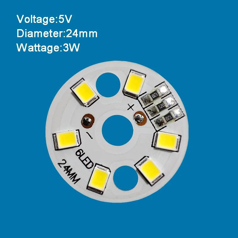 5V 24mm 31mm LED White Warm Yellow Lamp Light Board Bulb Round Light Source