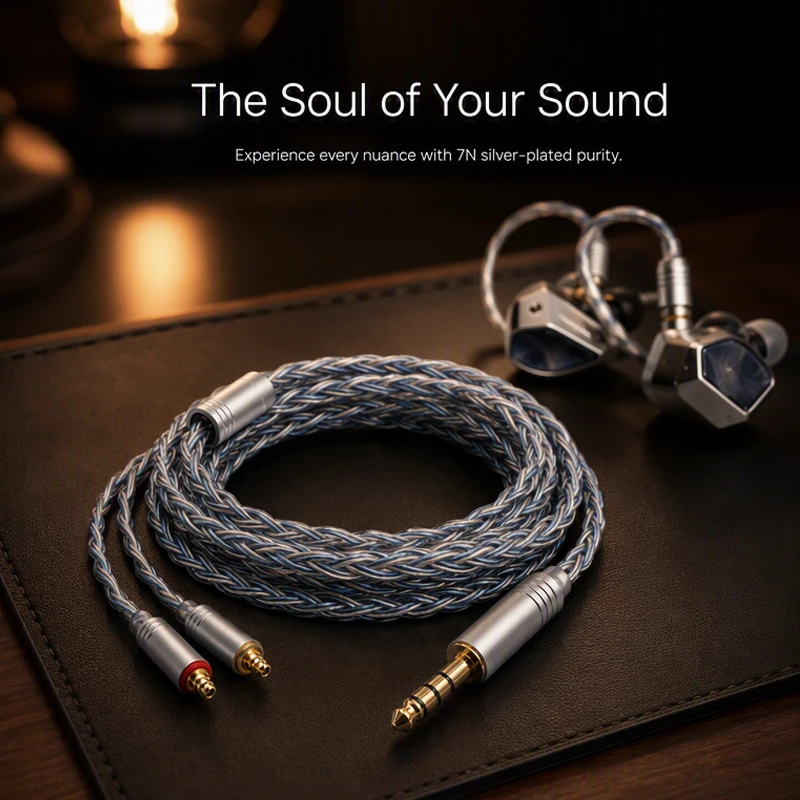 16 Core High Purity Single Crystal Copper Gold-plated Balance Cable 3.5mm/4.4mm MMCX/0.78 2pin IEM Earphone Upgrade Cables