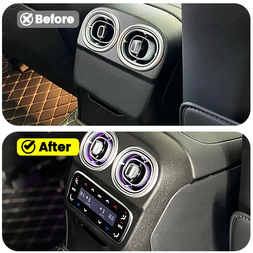 Rear LCD Conditioner Air Vent Panel Switch Touch Screen For Mercedes Benz New C Class W206 Car Rear Air Vent AC LCD Control