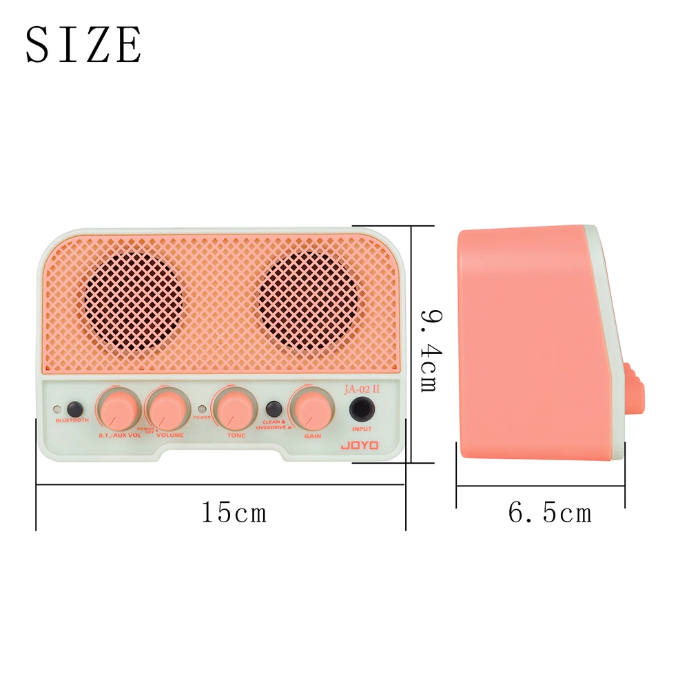 JOYO JA-02 II Electric Guitar Amplifier Portable 5W Rechargeable Bluetooth Headphone Guitar Amp with Clean & Overdrive Channel view 6