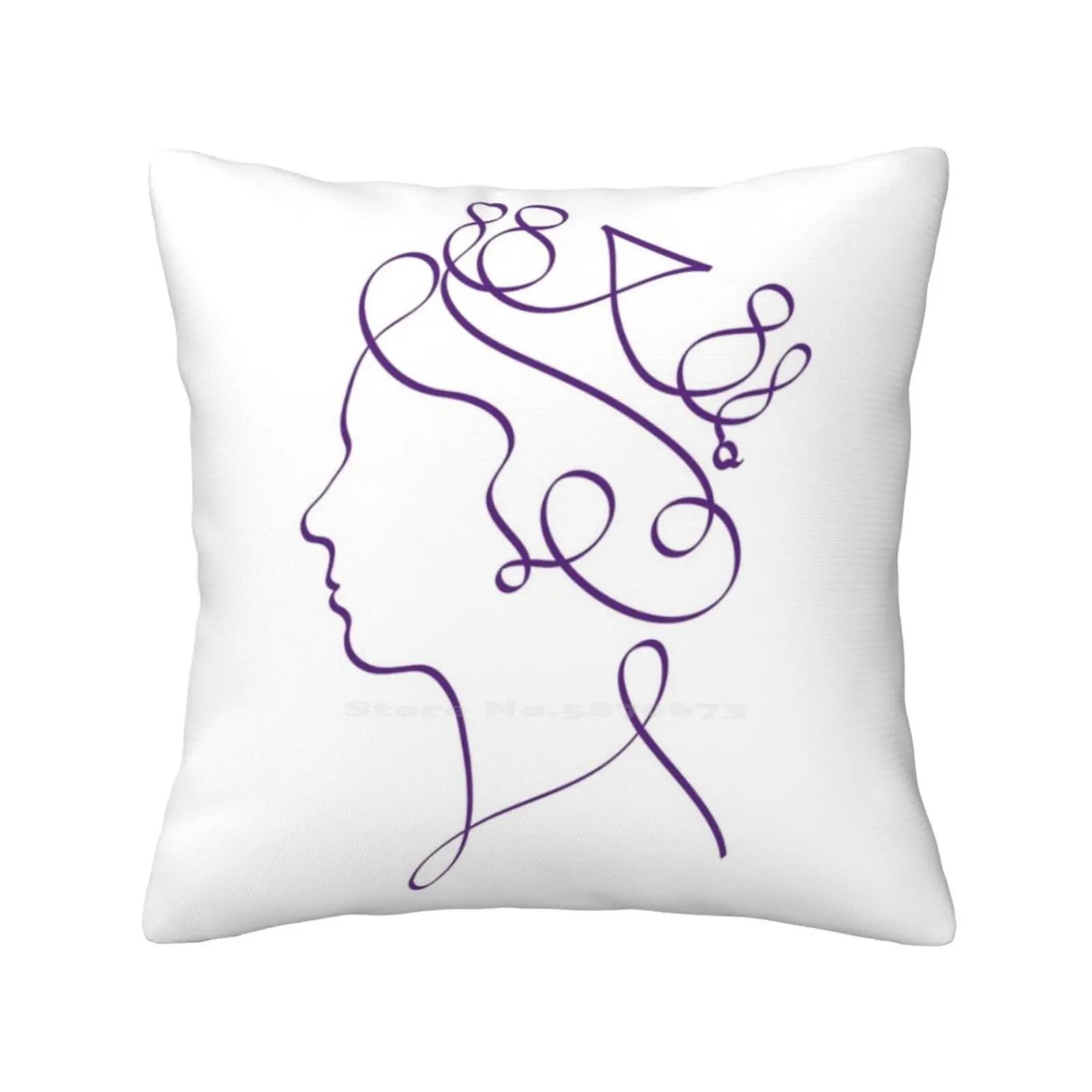 Queen Elizabeth Ii Minimal Line Drawing In Purple Pillows Case Bedroom Home Decoration Queen Elizabeth Ii Crown Royal Jubilee