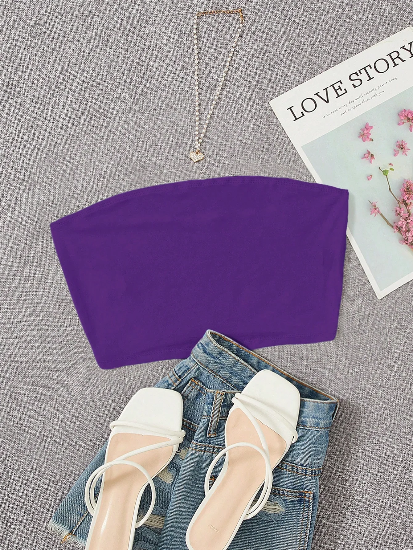 Women's blouse strapless with breast pure color simple vest slim slim girl shopping summer women's vest with breast sexy dance