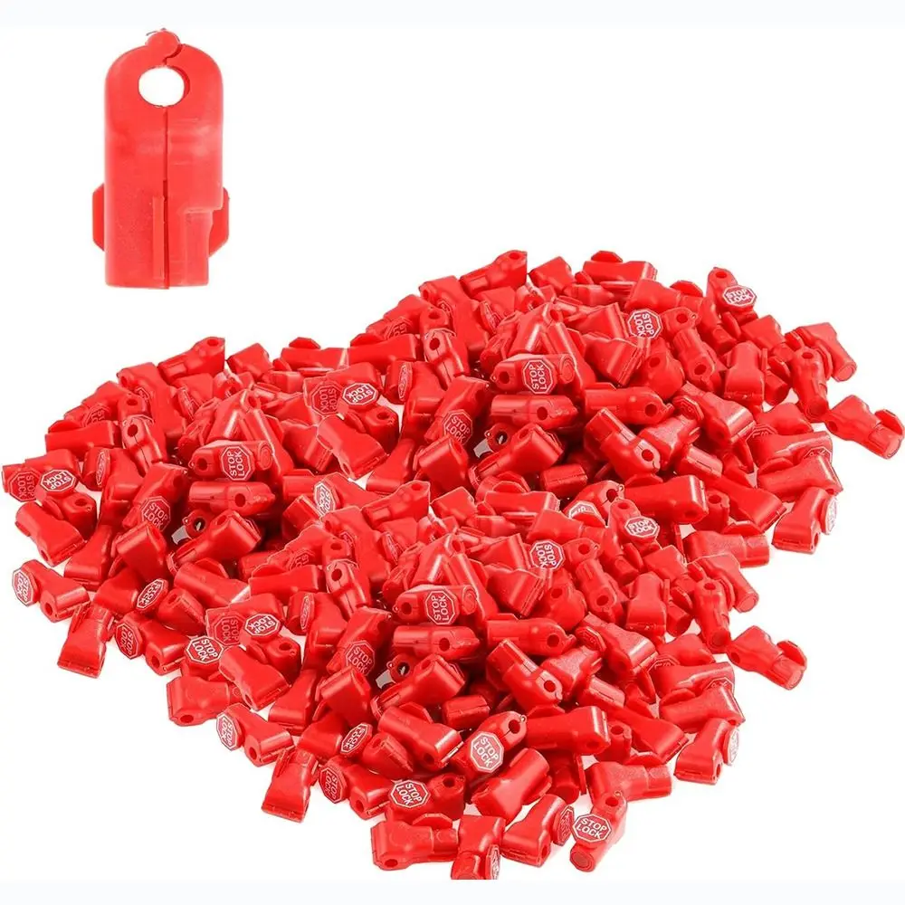 Red Peg Hook Stop Lock Useful 6mm Plastic Anti-Theft Locks Pegboard Hook Lock Retail Shop Security Display Hook Lock