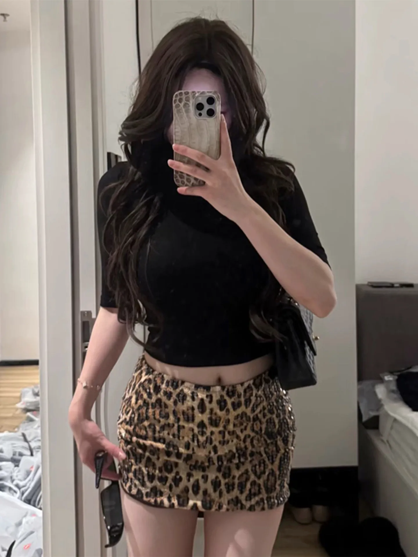 

Юбки женские леопардовые жаккардовые, структурированные, для офиса, с золотой вышивкой, фактурные, плотные, на подкладке, профессиональные, для работы, городские