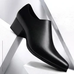 Men's Business Attire Leather Shoes Genuine Leather Wedding Shoe Pointed Toe Trend Hair Stylist Men's Shoes Man Sandals Loafers