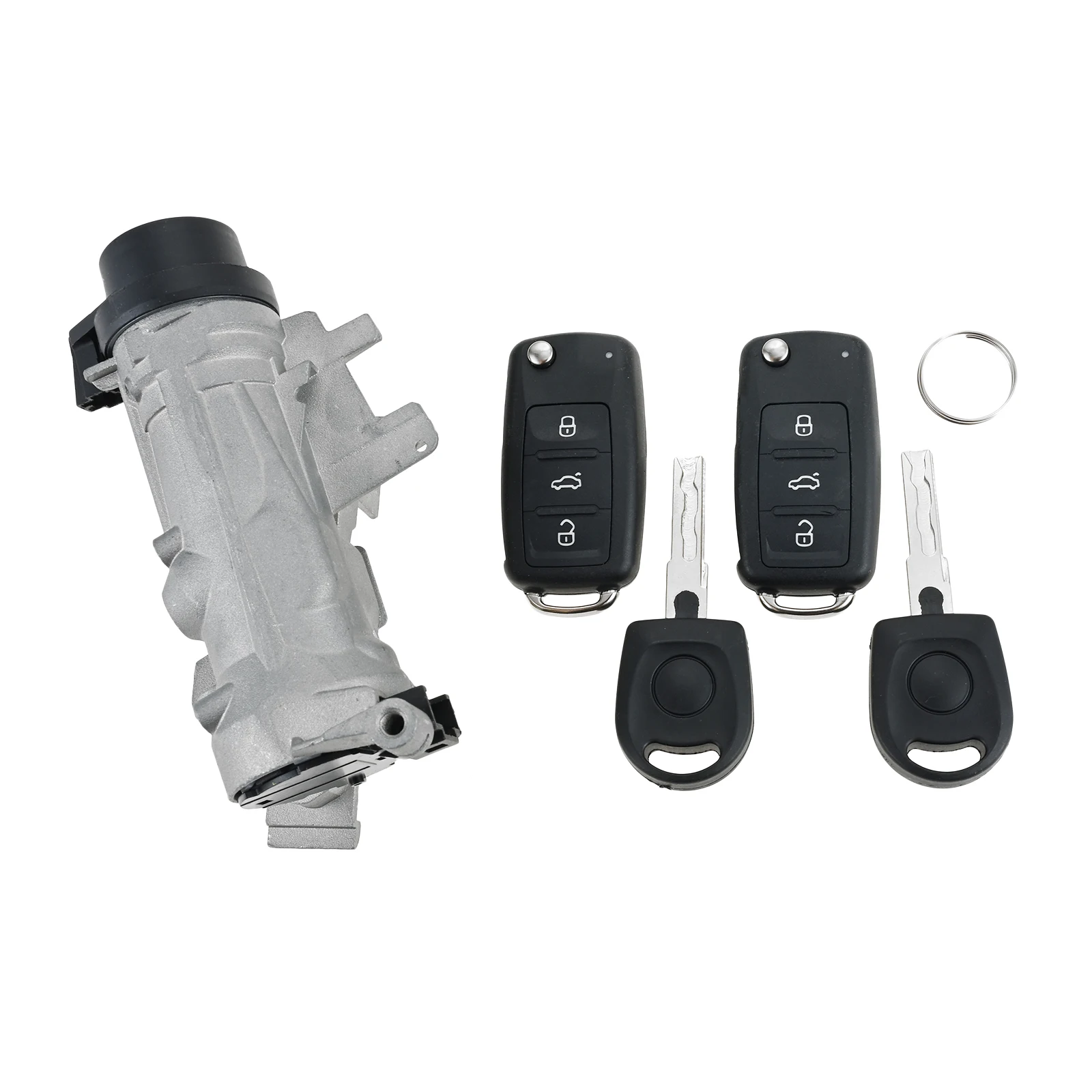 Car Ignition Starter Switch Lock Cylinder with Keys 1K0905851B for Jetta 2006-2018 Golf 2004-2011 Rabbit 2006-2009 EOS 2007-2011