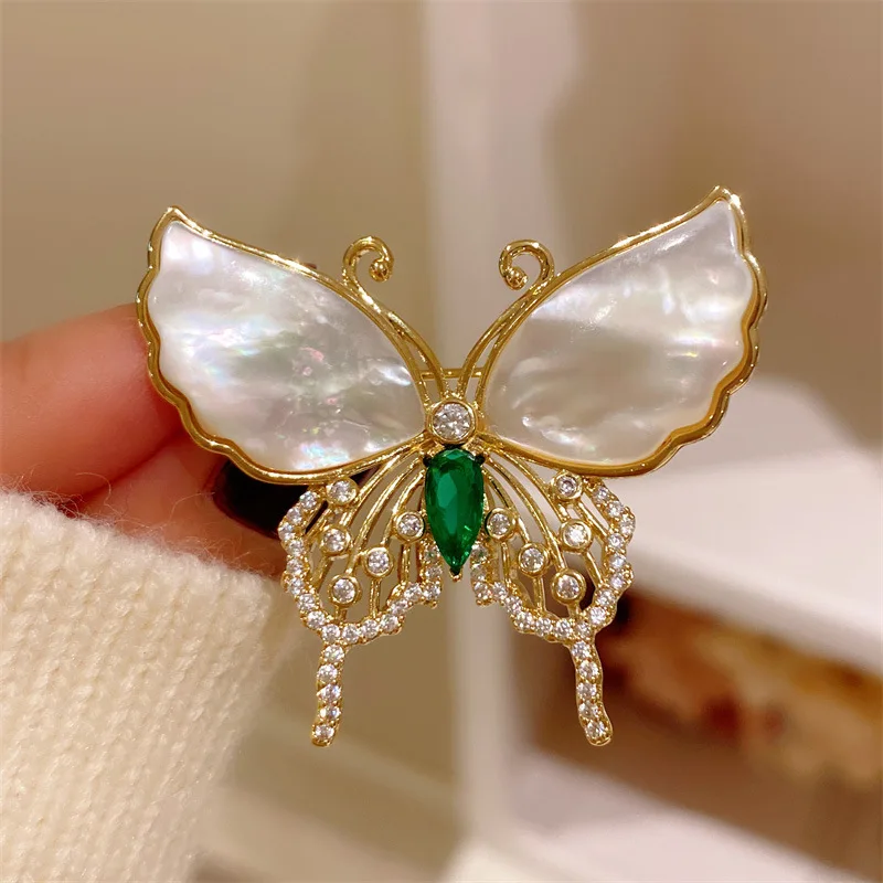 

2PC retro butterfly brooch women's high-end high-end exquisite corsage wholesale suit coat accessories pin