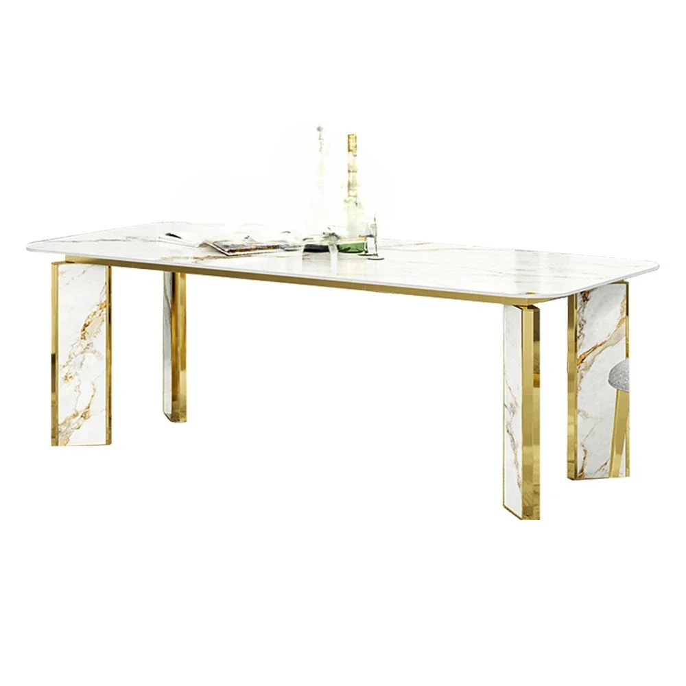 Modern simple light luxury dining table square table high-end home dining table and chair