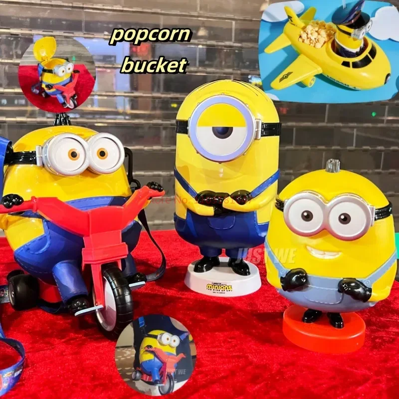 Minions popcorn bucket series peripheral satchel modeling cup otto cycling movie exclusive cinema collection children's gift