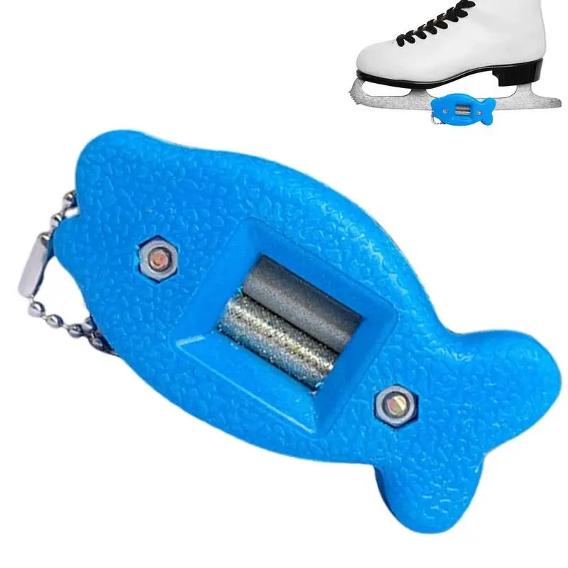 Ice Skate Sharpening Tool Portable Fish Style Ice Skate Sharpener Ice Skate Edge Blade Sharpener Grindstone Blade Grinder With