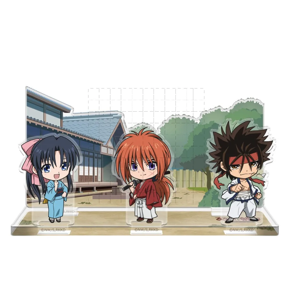 Game Himura Kenshin Sagara Sanosuke Kamiya Kaoru Shinomori Aoshi Acrylic Stand Figure Doll Anime Keychain Cosplay Toy Gift