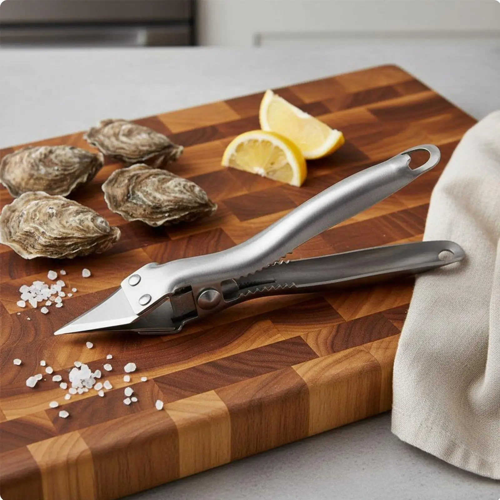 Heavy Duty Seafood Opener with Built in Serrations Shellfish Tool Oyster Opening Tool Lobster Cracker for Home Kitchen Use