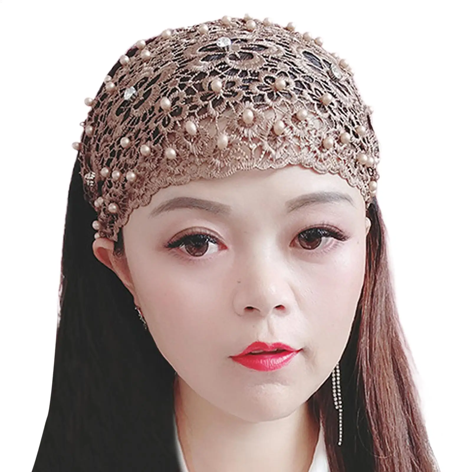 

new Solid Color Lace Elastic Headbands Fashion Fabric Bow Wide Headband Hair Accessories For Women Party Headwear