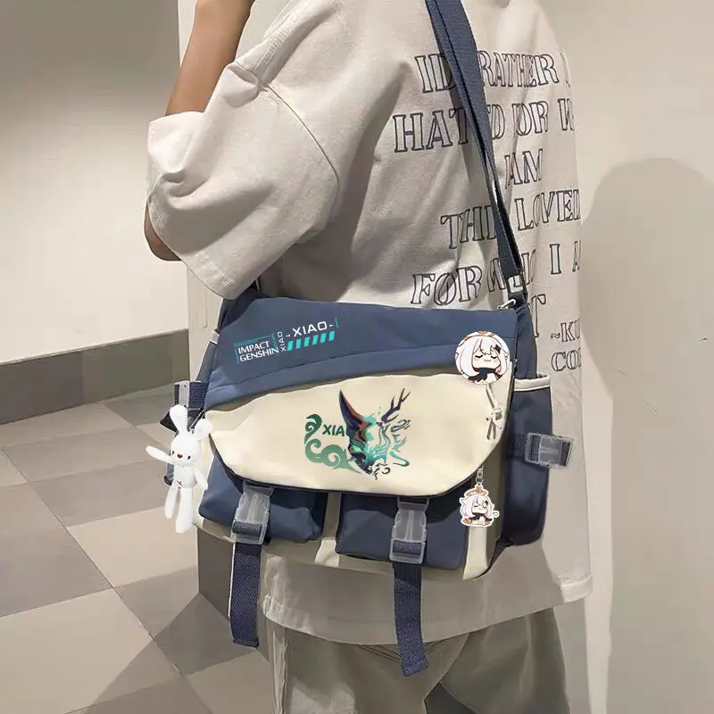 Genshin Impact Crossbody Xiangling Junior Boys And Girls High School Large Capacity Shoulder Bag College Students Casual A