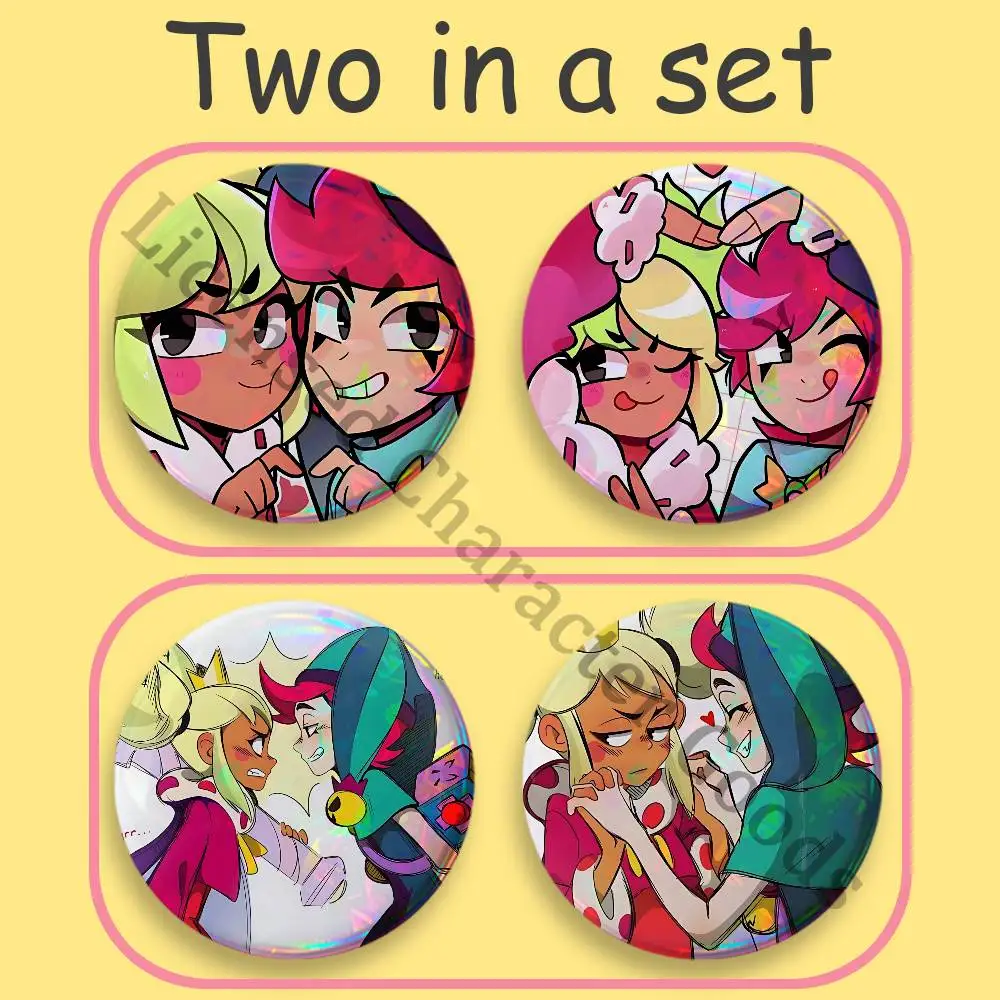 

M-Mandy C-Chester Badges 25 32 44 58 75 mm Round Cosplay Pin Backpack Decor Collect Gifts Brooch 2-piece set