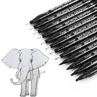 Art Markers Waterproof Brush Pen Pigment Liner Manga 0.05-0.8 Brush Needle pen,hook line pen,Black Fine Tip Sketching Stationery