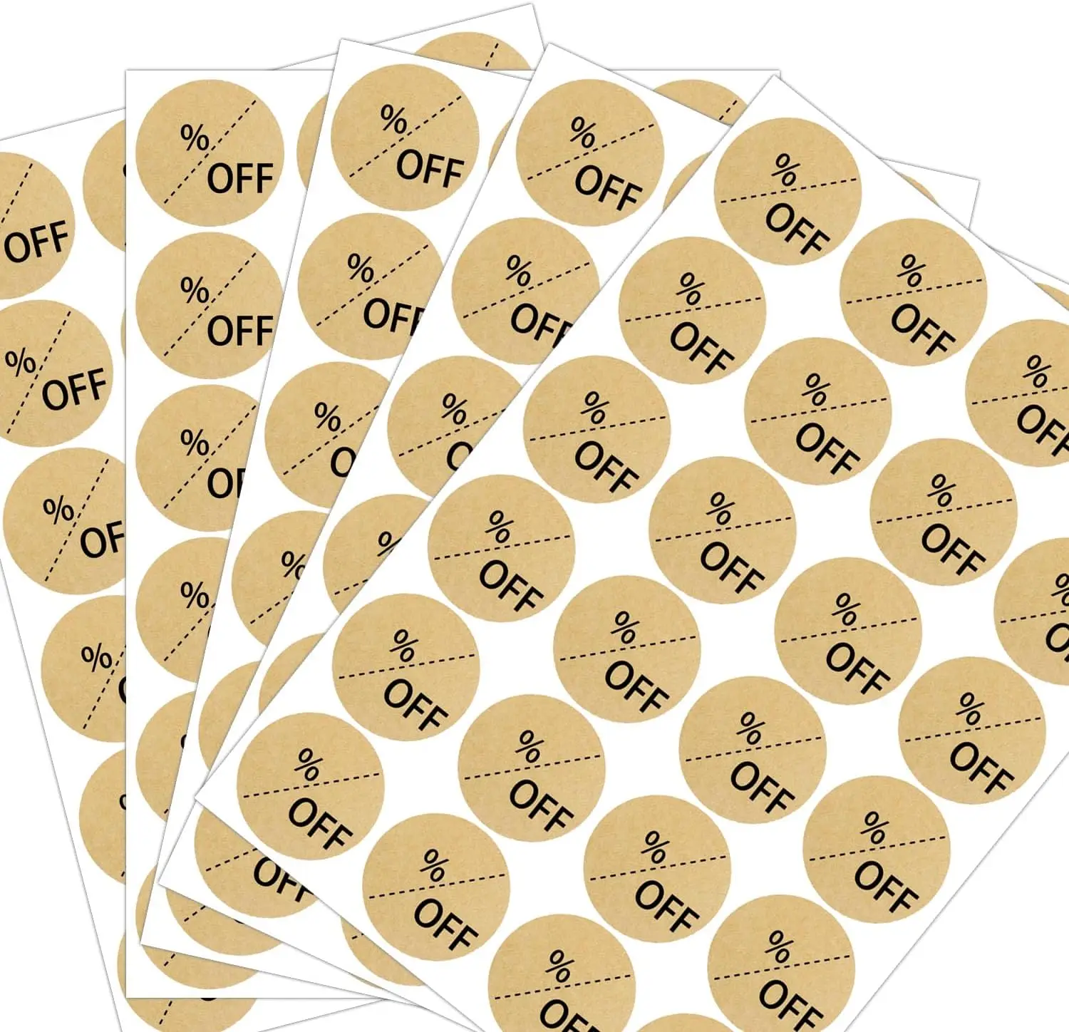

Цена-наклейки для розничной торговли: чистые процентные этикетки 0,75 дюйма, крафт-бумага, 1080 шт.
